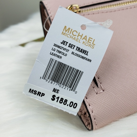 🌺NWT Michael Kors LG Trifold Wallet Blossom Pink - Picture 7 of 7